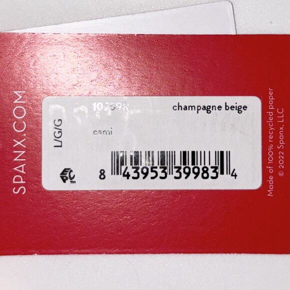 NEW SPANX SPANXshape™ Invisible Cami Size Large Champagne Beige Smoothing NWT - Picture 9 of 11